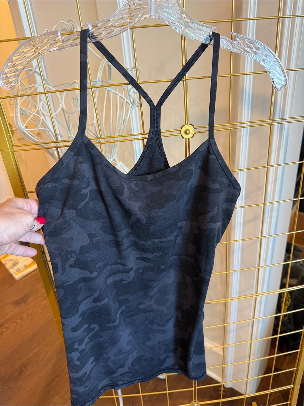 Black Camouflage Racerback Tank Top - Women size 10